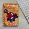 spinning element on the cover, showcasing iconic MRVL superheroes: Captain America, Iron Man, and Spider-Man.